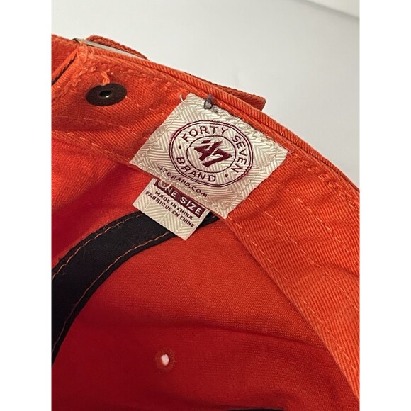 Miami Marlins hat cap '47 Brand Strapback Adjustable Orange Adult - Picture 6 of 8